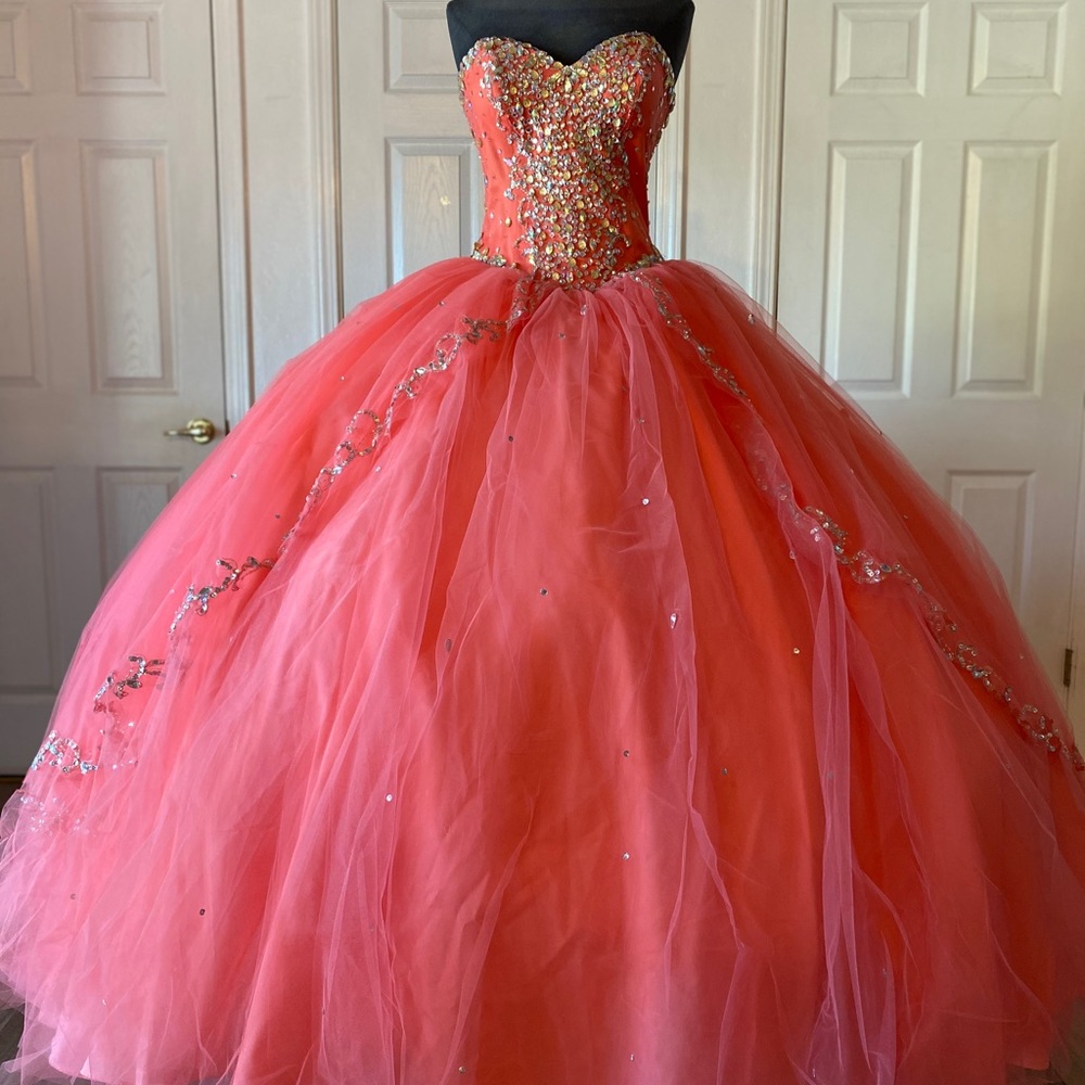 Coral Quinceañera Dress New
